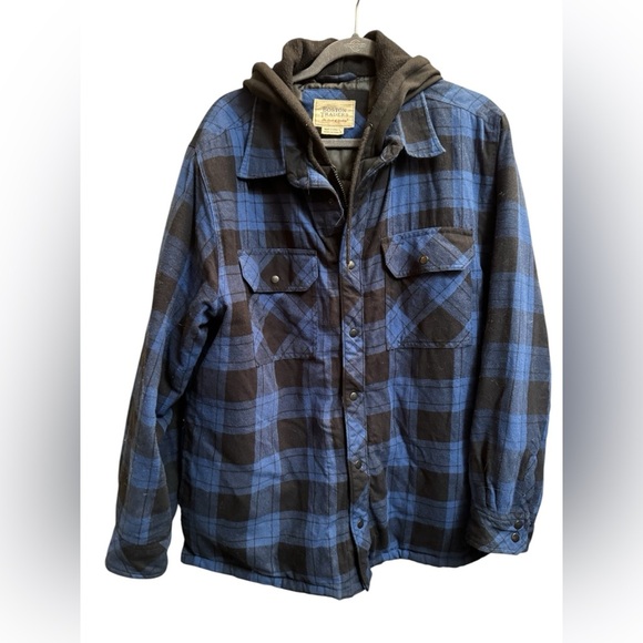 BOSTON TRADERS Men’s LG Blue Blk
Quilted Lining Snap Zip Jacket Coat Shacket EUC - Picture 4 of 16